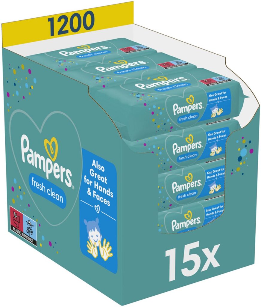 Pampers Billendoekjes Fresh Clean Navulpak 15X80 1200 stuks