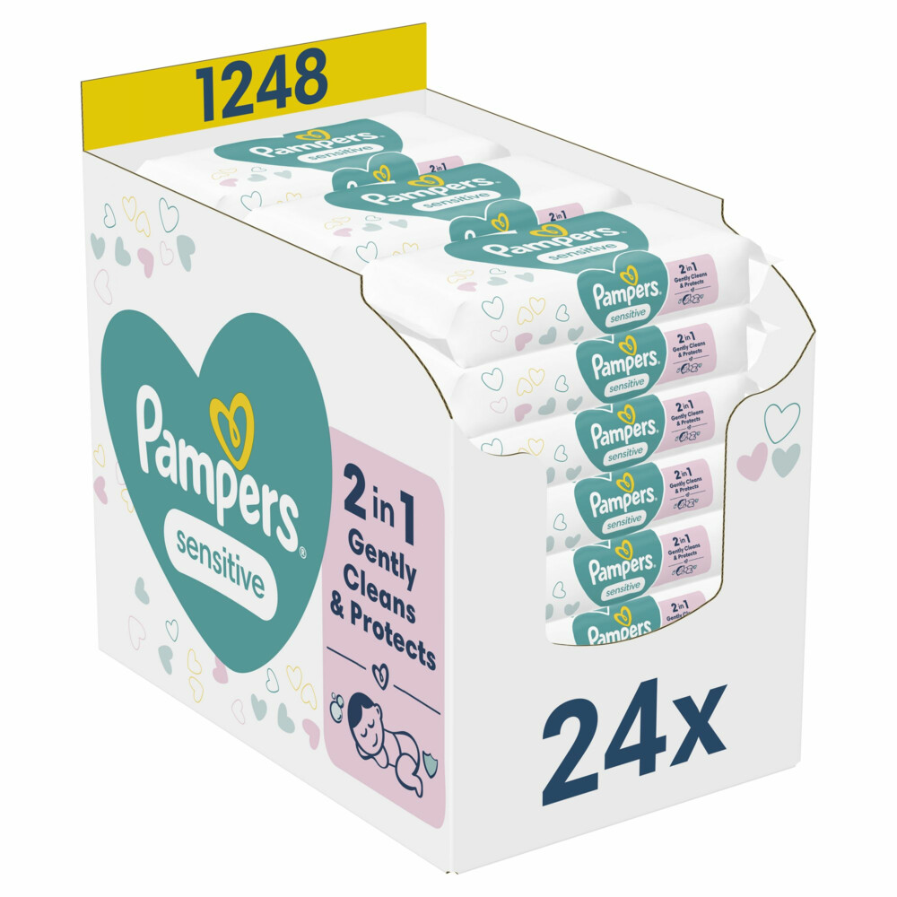 Pampers Billendoekjes Sensitive Navulpak 24x52 = 1248 stuks