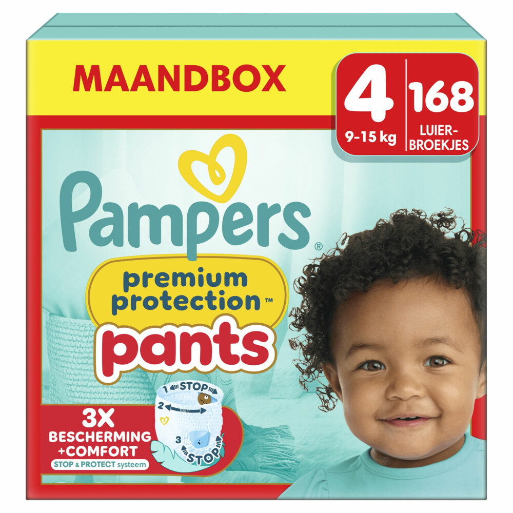 Pampers Premium Protection Luierbroekjes Maat 4 (9-15 kg) 168 stuks