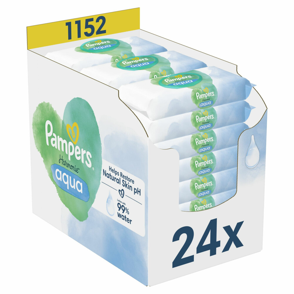 Pampers Billendoekjes Harmonie Aqua 24x48 = 1152 stuks