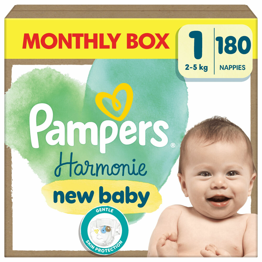 Pampers Harmonie luiers maat 1 New Baby 180 stuks verpakking