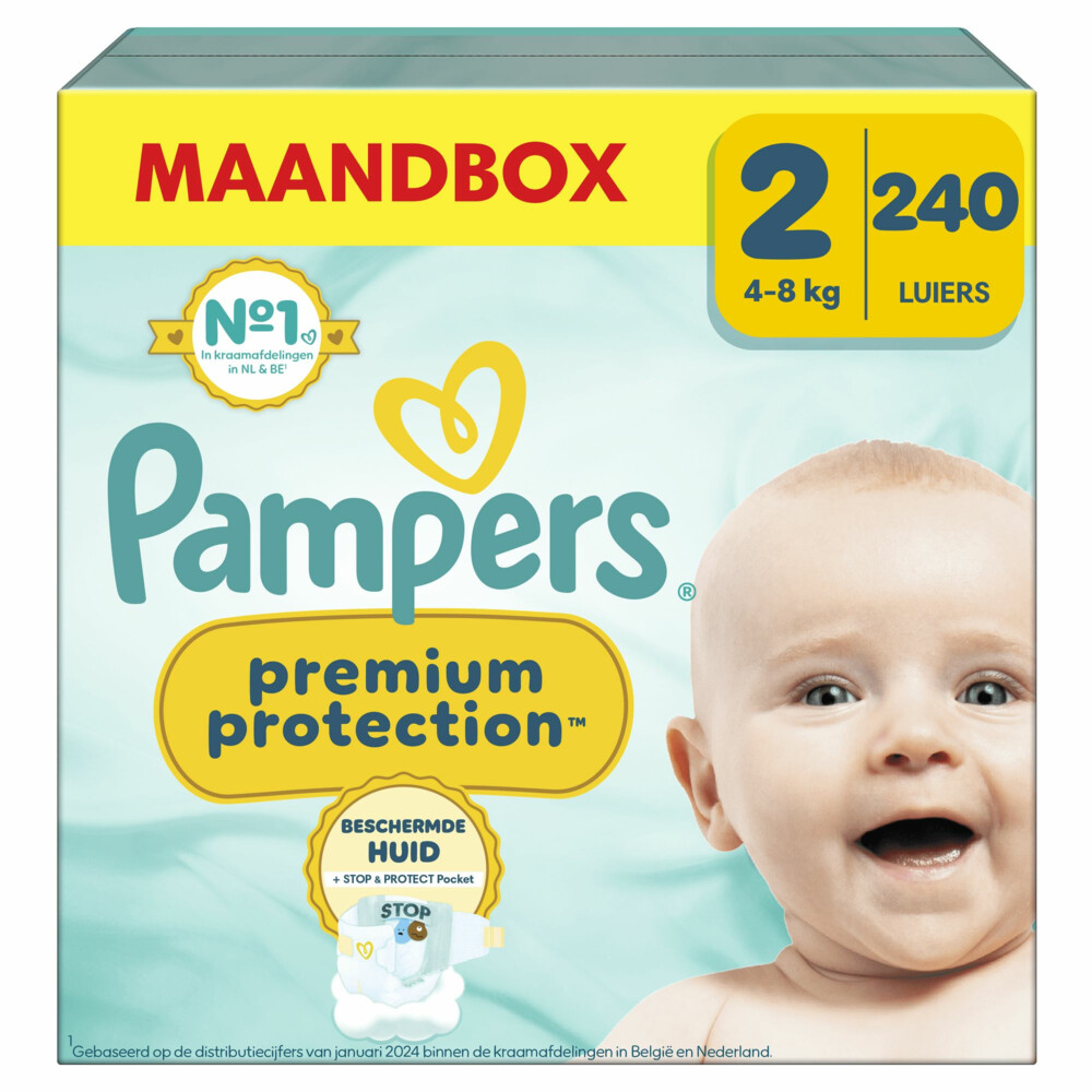 Pampers Premium Protection luiers maat 2 4-8 kg 240 stuks