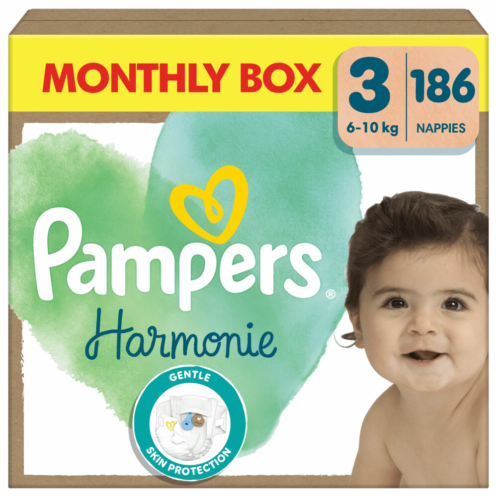 Pampers Harmonie Luiers Maat 3 (6 -10 kg) 186 stuks