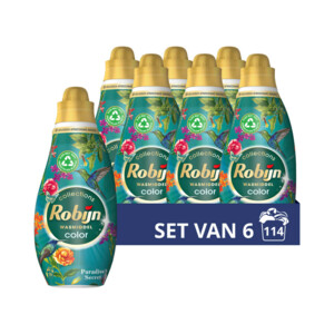 6x Robijn Klein & Krachtig Wasmiddel Color Paradise Secret 19 Wasbeurten