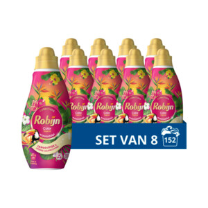 8x Robijn Klein & Krachtig Wasmiddel Color Tropical 19 Wasbeurten