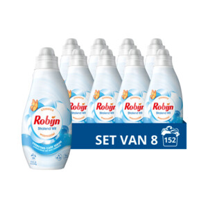 8x Robijn Klein & Krachtig Wasmiddel Stralend Wit 19 Wasbeurten