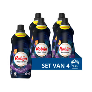 4x Robijn Klein & Krachtig Wasmiddel Black Velvet 34 Wasbeurten