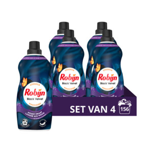 4x Robijn Klein & Krachtig Wasmiddel Black Velvet 39 Wasbeurten