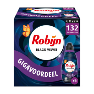 6x Robijn Klein & Krachtig Wasmiddel Black Velvet 22 Wasbeurten