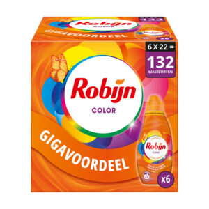 6x Robijn Klein & Krachtig Wasmiddel Color 22 Wasbeurten