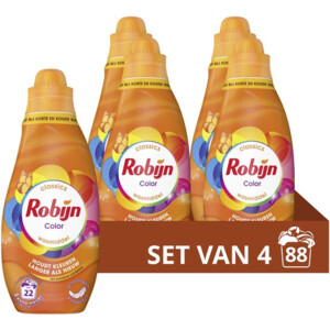 4x Robijn Klein & Krachtig Wasmiddel Color 22 Wasbeurten