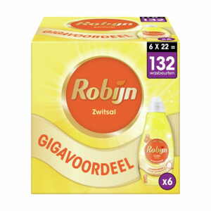 6x Robijn Klein & Krachtig Wasmiddel Zwitsalgeur 22 Wasbeurten