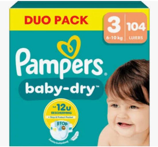 Pampers Baby-Dry Luiers Maat 3 - 104 stuks