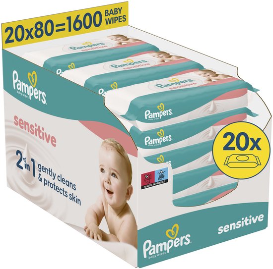 Pampers Sensitive Billendoekjes - 20 x 80 = 1600 doekjes