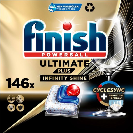 Finish Ultimate Plus Infinity Shine Vaatwastabletten - 146 capsules