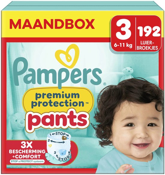 Pampers Premium Protection Luierbroekjes Maat 3 (6-11 kg) 192 stuks