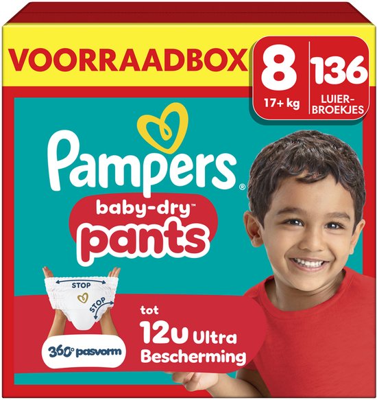 Pampers Baby-Dry Luierbroekjes Maat 8 - 136 stuks