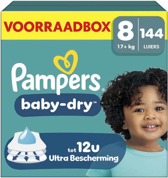 Pampers Baby-Dry Luiers Maat 8 - 144 stuks