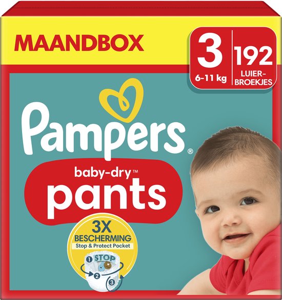 Pampers Baby-Dry Luierbroekjes Maat 3 - 192 stuks